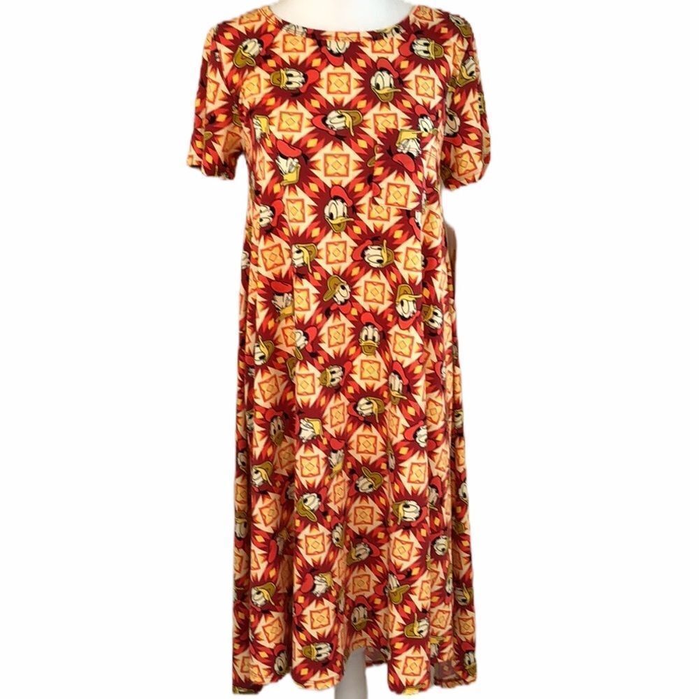 LulaRoe Disney Donald Duck Print Carly Size XS NWT